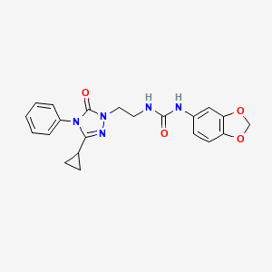 1-(benzo[d][1,3]dioxol-5-yl)-3-(2-(3-cyclopropyl-5-oxo-4-phenyl-4,5-dihydro-1H-1,2,4-triazol-1-yl)ethyl)urea