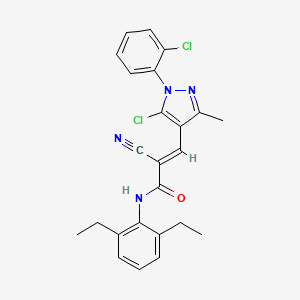 (E)-3-[5-chloro-1-(2-chlorophenyl)-3-methylpyrazol-4-yl]-2-cyano-N-(2,6-diethylphenyl)prop-2-enamide