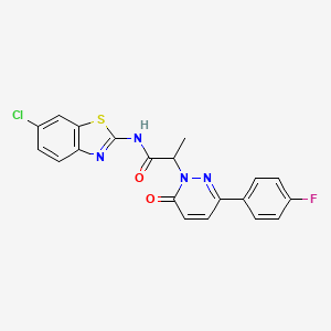 N-(6-chlorobenzo[d]thiazol-2-yl)-2-(3-(4-fluorophenyl)-6-oxopyridazin-1(6H)-yl)propanamide