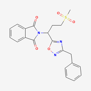 molecular formula C21H19N3O5S B2756381 2-(1-(3-苄基-1,2,4-噁二唑-5-基)-3-(甲磺酰基)丙基)异吲哚-1,3-二酮 CAS No. 1809490-15-0