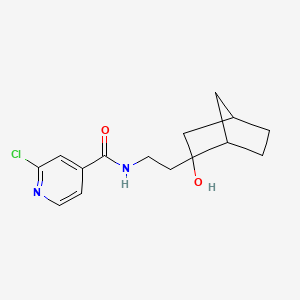 molecular formula C15H19ClN2O2 B2756383 2-chloro-N-(2-{2-hydroxybicyclo[2.2.1]heptan-2-yl}ethyl)pyridine-4-carboxamide CAS No. 2094456-51-4