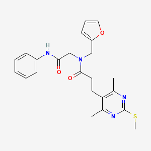 3-[4,6-dimethyl-2-(methylsulfanyl)pyrimidin-5-yl]-N-[(furan-2-yl)methyl]-N-[(phenylcarbamoyl)methyl]propanamide