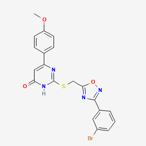 2-(((3-(3-Bromophenyl)-1,2,4-oxadiazol-5-yl)methyl)thio)-6-(4-methoxyphenyl)pyrimidin-4-ol