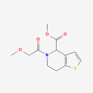 molecular formula C12H15NO4S B2756390 Methyl 5-(2-methoxyacetyl)-4,5,6,7-tetrahydrothieno[3,2-c]pyridine-4-carboxylate CAS No. 1421443-82-4
