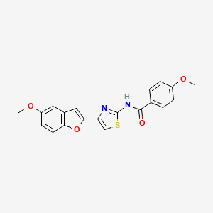 molecular formula C20H16N2O4S B2756391 4-methoxy-N-(4-(5-methoxybenzofuran-2-yl)thiazol-2-yl)benzamide CAS No. 922027-42-7