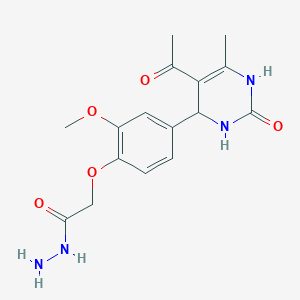 2-[4-(5-Acetyl-6-methyl-2-oxo-1,2,3,4-tetrahydropyrimidin-4-yl)-2-methoxyphenoxy]acetohydrazide