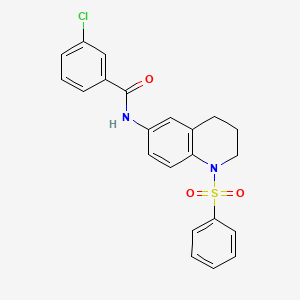 3-chloro-N-(1-(phenylsulfonyl)-1,2,3,4-tetrahydroquinolin-6-yl)benzamide
