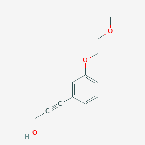 molecular formula C12H14O3 B2756401 3-[3-(2-甲氧基乙氧基)苯基]丙-2-炔-1-醇 CAS No. 1178764-00-5