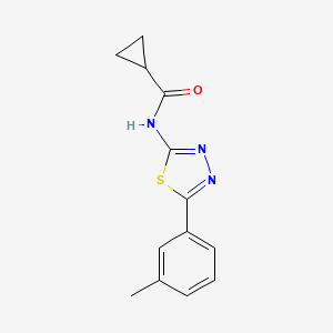 molecular formula C13H13N3OS B2756404 N-(5-(m-tolyl)-1,3,4-thiadiazol-2-yl)cyclopropanecarboxamide CAS No. 391863-30-2