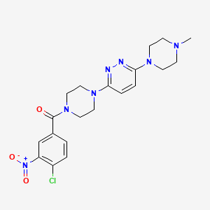 molecular formula C20H24ClN7O3 B2756410 (4-Chloro-3-nitrophenyl)(4-(6-(4-methylpiperazin-1-yl)pyridazin-3-yl)piperazin-1-yl)methanone CAS No. 899757-31-4