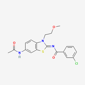(Z)-N-(6-acetamido-3-(2-methoxyethyl)benzo[d]thiazol-2(3H)-ylidene)-3-chlorobenzamide