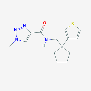 1-methyl-N-((1-(thiophen-3-yl)cyclopentyl)methyl)-1H-1,2,3-triazole-4-carboxamide