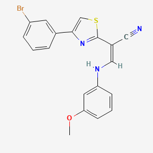 (Z)-2-(4-(3-bromophenyl)thiazol-2-yl)-3-((3-methoxyphenyl)amino)acrylonitrile