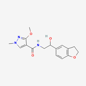 molecular formula C16H19N3O4 B2756435 N-(2-(2,3-dihydrobenzofuran-5-yl)-2-hydroxyethyl)-3-methoxy-1-methyl-1H-pyrazole-4-carboxamide CAS No. 1421494-61-2