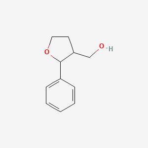 molecular formula C11H14O2 B2756436 (2-Phenyloxolan-3-yl)methanol CAS No. 1525526-13-9