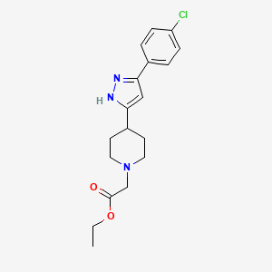ethyl 2-{4-[5-(4-chlorophenyl)-1H-pyrazol-3-yl]piperidino}acetate