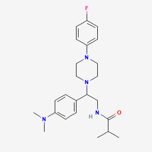 molecular formula C24H33FN4O B2756448 N-{2-[4-(二甲基氨基)苯基]-2-[4-(4-氟苯基)哌嗪-1-基]乙基}-2-甲基丙酰胺 CAS No. 946365-42-0
