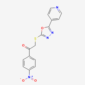 1-(4-Nitrophenyl)-2-((5-(pyridin-4-yl)-1,3,4-oxadiazol-2-yl)thio)ethanone