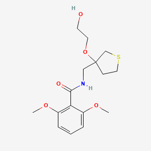 N-((3-(2-hydroxyethoxy)tetrahydrothiophen-3-yl)methyl)-2,6-dimethoxybenzamide