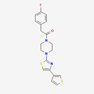 2-(4-Fluorophenyl)-1-(4-(4-(thiophen-3-yl)thiazol-2-yl)piperazin-1-yl)ethanone