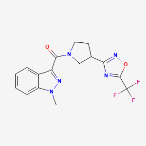(1-methyl-1H-indazol-3-yl)(3-(5-(trifluoromethyl)-1,2,4-oxadiazol-3-yl)pyrrolidin-1-yl)methanone