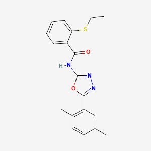 N-[5-(2,5-dimethylphenyl)-1,3,4-oxadiazol-2-yl]-2-ethylsulfanylbenzamide
