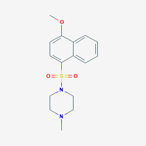 molecular formula C16H20N2O3S B275649 1-(4-Methoxy-naphthalene-1-sulfonyl)-4-methyl-piperazine 