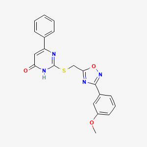 2-({[3-(3-Methoxyphenyl)-1,2,4-oxadiazol-5-yl]methyl}sulfanyl)-6-phenyl-4-pyrimidinol