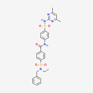 4-(N-benzyl-N-ethylsulfamoyl)-N-(4-(N-(4,6-dimethylpyrimidin-2-yl)sulfamoyl)phenyl)benzamide