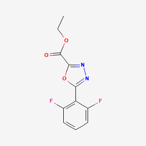 molecular formula C11H8F2N2O3 B2756493 Ethyl 5-(2,6-difluorophenyl)-1,3,4-oxadiazole-2-carboxylate CAS No. 1707637-40-8