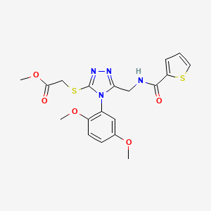 methyl 2-((4-(2,5-dimethoxyphenyl)-5-((thiophene-2-carboxamido)methyl)-4H-1,2,4-triazol-3-yl)thio)acetate