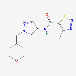 4-methyl-N-(1-((tetrahydro-2H-pyran-4-yl)methyl)-1H-pyrazol-4-yl)-1,2,3-thiadiazole-5-carboxamide