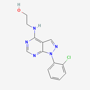 molecular formula C13H12ClN5O B2756504 2-((1-(2-chlorophenyl)-1H-pyrazolo[3,4-d]pyrimidin-4-yl)amino)ethanol CAS No. 1170483-64-3
