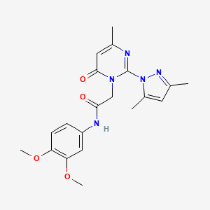 molecular formula C20H23N5O4 B2756505 N-(3,4-dimethoxyphenyl)-2-[2-(3,5-dimethylpyrazol-1-yl)-4-methyl-6-oxopyrimidin-1-yl]acetamide CAS No. 1001798-21-5