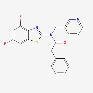 molecular formula C21H15F2N3OS B2756512 N-(4,6-二氟苯并[2,3-d]噻唑-2-基)-2-苯基-N-(吡啶-3-基甲基)乙酰胺 CAS No. 895437-69-1