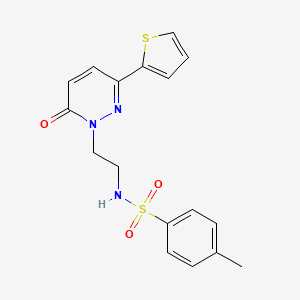 molecular formula C17H17N3O3S2 B2756521 4-甲基-N-(2-(6-氧代-3-(噻吩-2-基)嘧啶-1(6H)-基)乙基)苯磺酰胺 CAS No. 946341-31-7