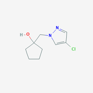 molecular formula C9H13ClN2O B2756526 1-[(4-chloro-1H-pyrazol-1-yl)methyl]cyclopentan-1-ol CAS No. 1482412-29-2