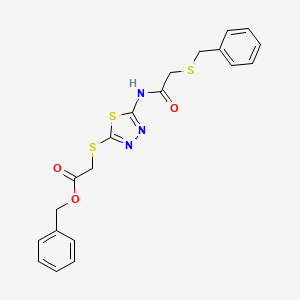 Benzyl 2-[[5-[(2-benzylsulfanylacetyl)amino]-1,3,4-thiadiazol-2-yl]sulfanyl]acetate