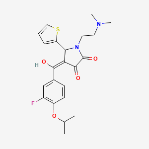 molecular formula C22H25FN2O4S B2756529 1-(2-(dimethylamino)ethyl)-4-(3-fluoro-4-isopropoxybenzoyl)-3-hydroxy-5-(thiophen-2-yl)-1H-pyrrol-2(5H)-one CAS No. 902311-62-0
