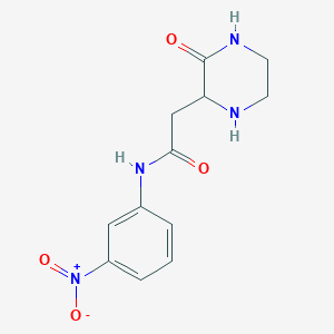 molecular formula C12H14N4O4 B2756537 N-(3-nitrophenyl)-2-(3-oxopiperazin-2-yl)acetamide CAS No. 1008069-42-8