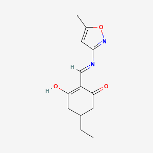 molecular formula C13H16N2O3 B2756538 5-Ethyl-2-(((5-methylisoxazol-3-YL)amino)methylene)cyclohexane-1,3-dione CAS No. 1024574-54-6