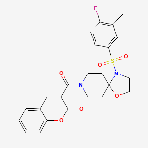 3-(4-((4-fluoro-3-methylphenyl)sulfonyl)-1-oxa-4,8-diazaspiro[4.5]decane-8-carbonyl)-2H-chromen-2-one
