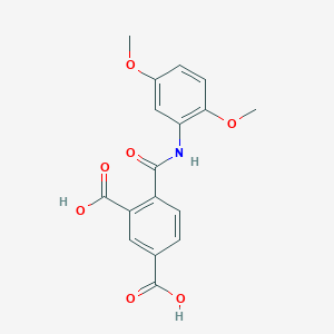 molecular formula C17H15NO7 B275655 4-[(2,5-Dimethoxyphenyl)carbamoyl]benzene-1,3-dicarboxylic acid 