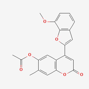 molecular formula C21H16O6 B2756555 4-(7-methoxy-1-benzofuran-2-yl)-7-methyl-2-oxo-2H-chromen-6-yl acetate CAS No. 898458-01-0