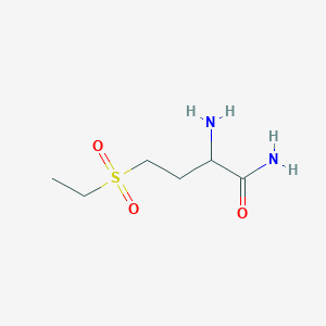 molecular formula C6H14N2O3S B2756556 2-Amino-4-ethylsulfonylbutanamide CAS No. 1466171-13-0