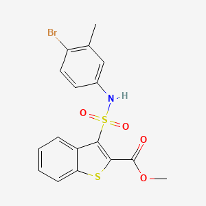 molecular formula C17H14BrNO4S2 B2756557 Methyl 3-{[(4-bromo-3-methylphenyl)amino]sulfonyl}-1-benzothiophene-2-carboxylate CAS No. 932354-68-2