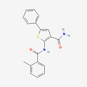 molecular formula C19H16N2O2S B2756560 2-(2-Methylbenzamido)-5-phenylthiophene-3-carboxamide CAS No. 952848-28-1