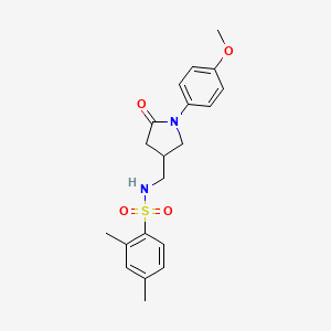 N-((1-(4-methoxyphenyl)-5-oxopyrrolidin-3-yl)methyl)-2,4-dimethylbenzenesulfonamide