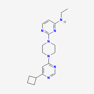 molecular formula C18H25N7 B2756567 2-[4-(6-cyclobutylpyrimidin-4-yl)piperazin-1-yl]-N-ethylpyrimidin-4-amine CAS No. 2415600-34-7