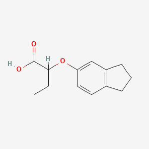 molecular formula C13H16O3 B2756572 2-(2,3-dihydro-1H-inden-5-yloxy)butanoic acid CAS No. 97024-27-6